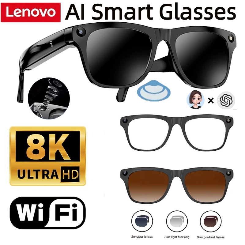 Smart Glasses Lens - Lenovo 32G Bellek 800W 4K Kamera