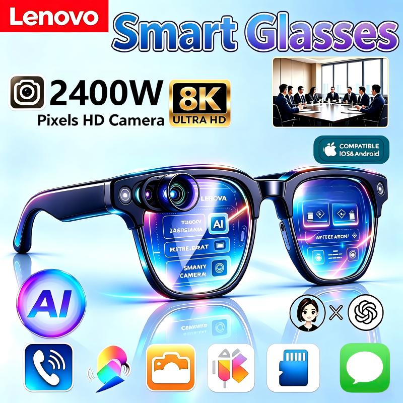 Smart Glasses Lens - Lenovo Yapay Zeka Akıllı Gözlük, Sesli